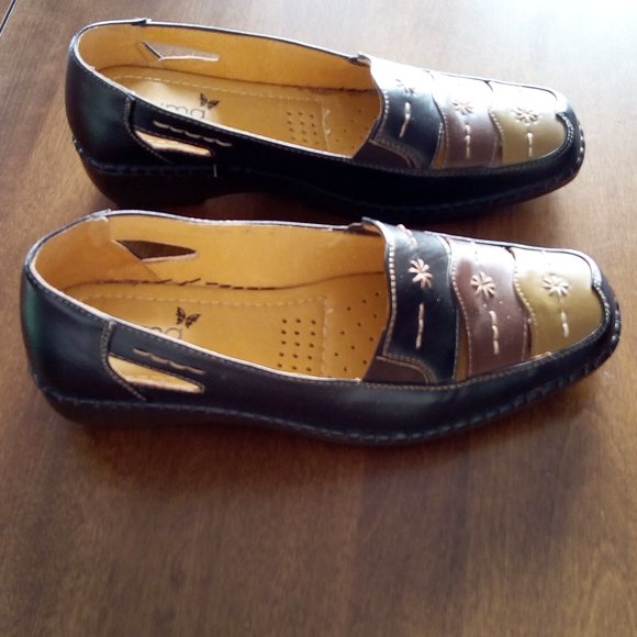 ANIMA Brown Leather Shoes With Stitched Design Size 8.5 - Picture 3 of 6